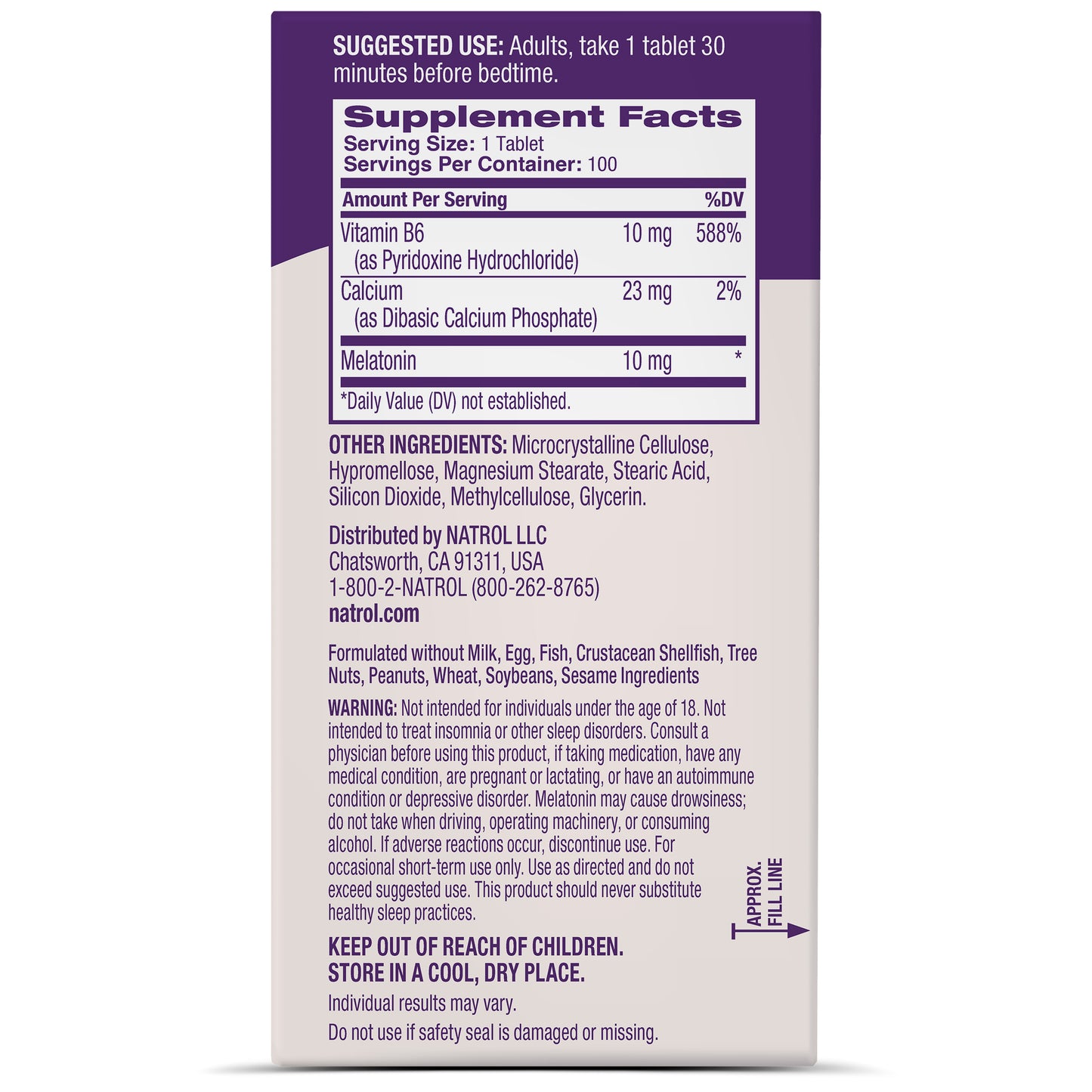 Melatonin Advanced Maximum Strength 10mg Time