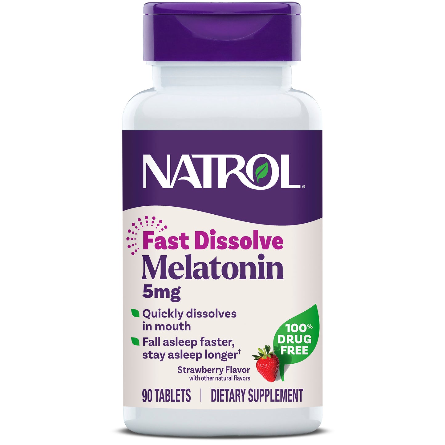 Melatonin Fast Dissolve Strawberry Tablets - 5mg