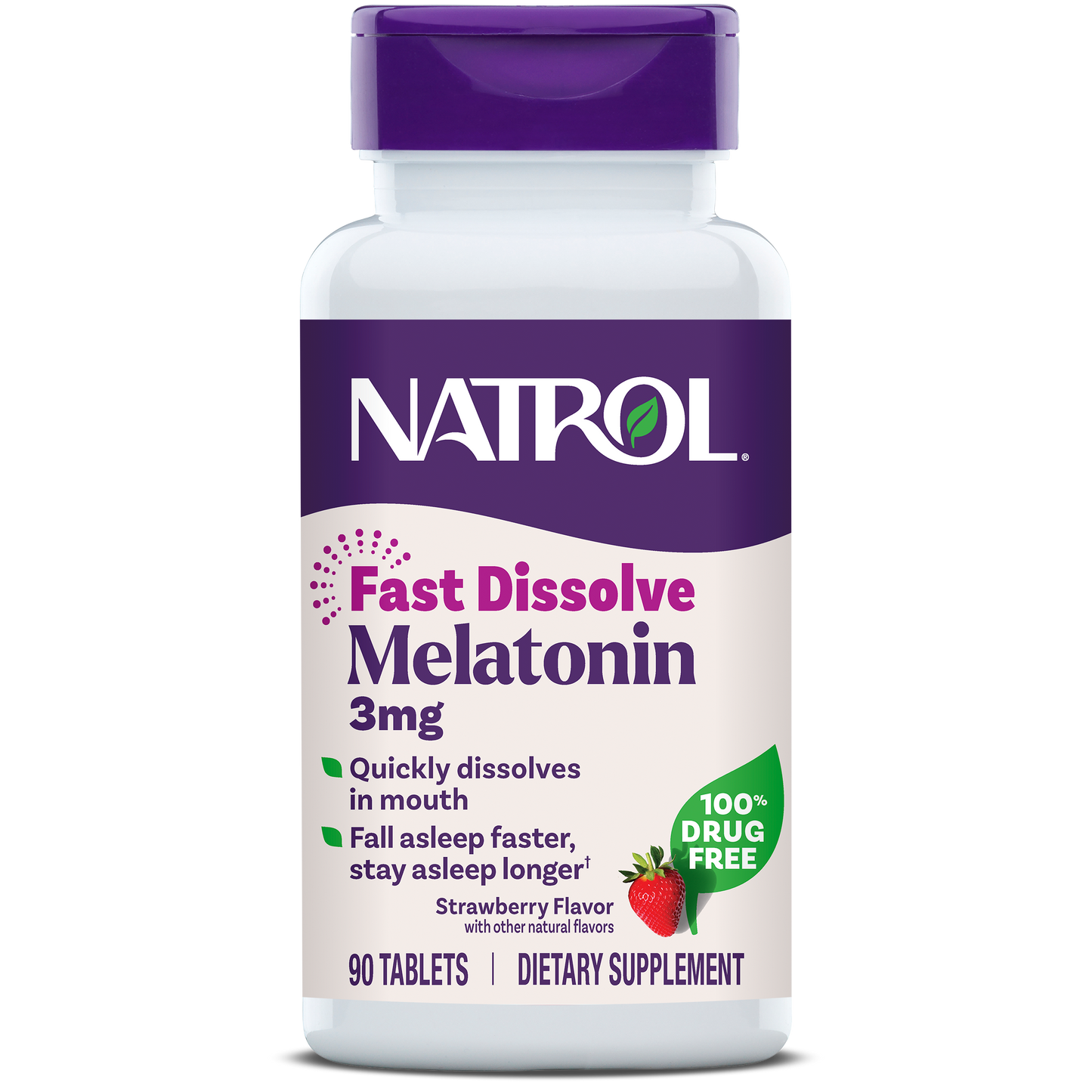 Melatonin Fast Dissolve Strawberry Tablets - 3mg