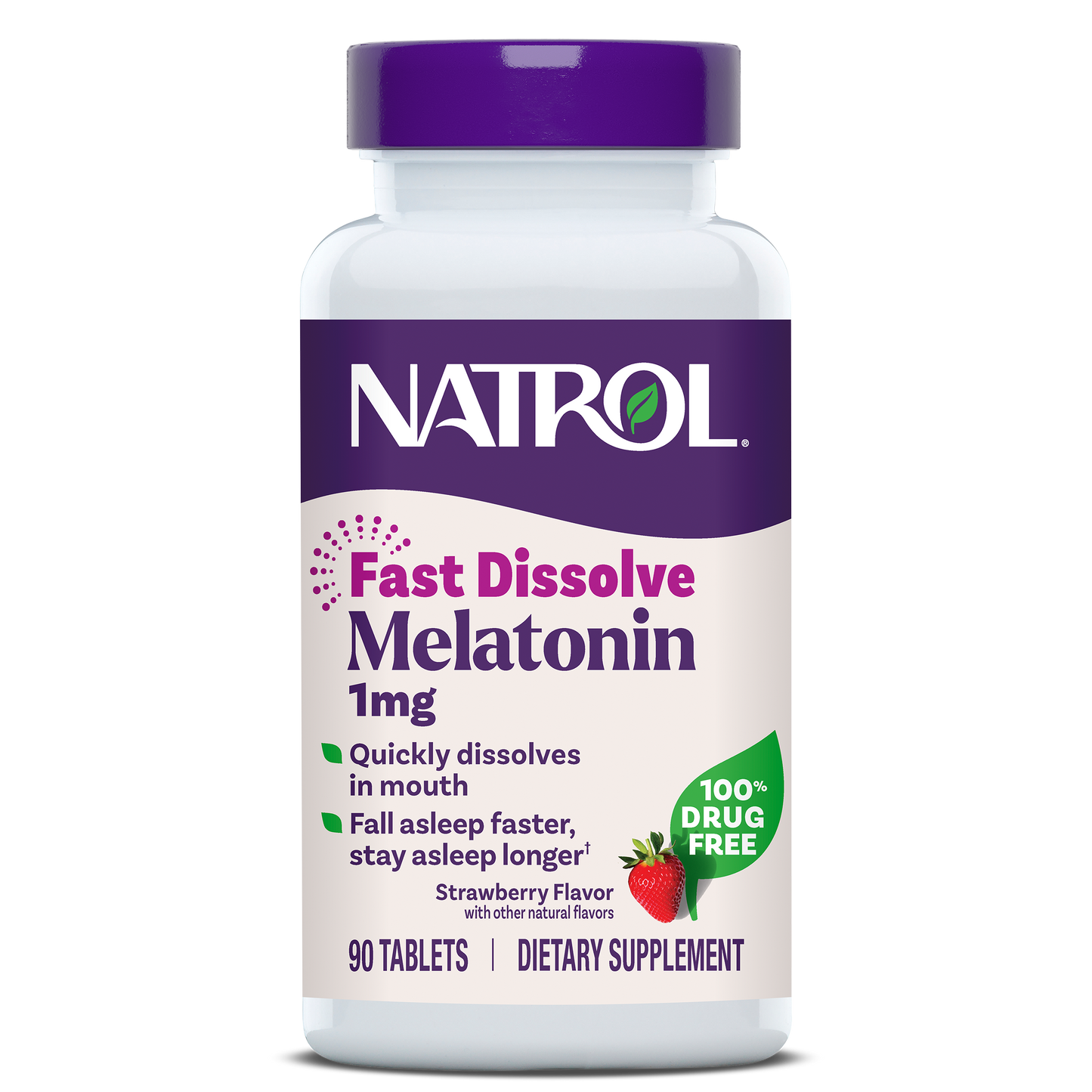 Melatonin Fast Dissolve Strawberry Tablets - 1mg