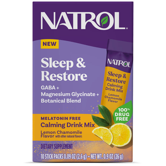 Sleep & Restore Melatonin Free Calming Drink Mix, Lemon Chamomile Flavor
